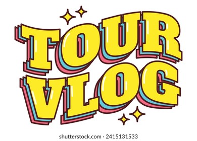 Vlog Flat Typography Sticker Design