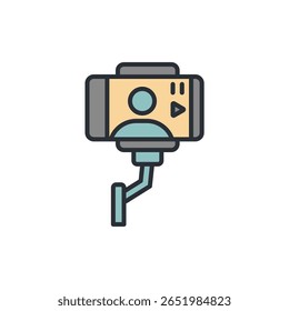 colección de icono de vlog. Estilo de diseño con fondo