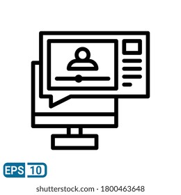 vlog icon isolated on white background. vector illustration in line style. EPS 10