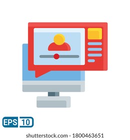 vlog icon isolated on white background. vector illustration in flat style. Editable color. EPS 10