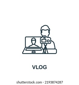 Vlog icon. Line simple Streaming icon for templates, web design and infographics