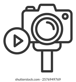 Vlog Icon Lineal Style Vector Illustration