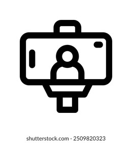 Vlog-Symbol. Vektorliniensymbol für Ihre Website, Ihr Handy, Ihre Präsentation und Ihr Logo-Design.