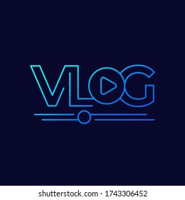 Vlog line logo on dark