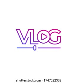Logo de la línea Vlog en blanco