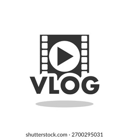 Ícone de reprodução de vlog com sombra