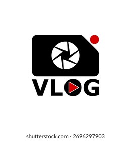 Ícone de sinal VLOG isolado no plano de fundo branco