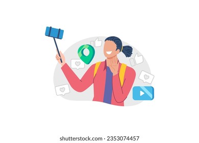 Ilustración gráfica vectorial de caracteres Vlogger