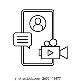 Ilustração do ícone de outline do criador de conteúdo do Vlogger