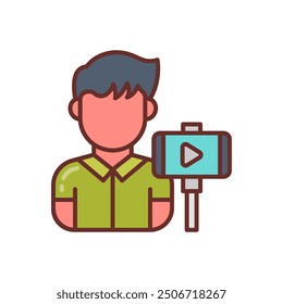 Vlogger Filled Icons , Vector illustration