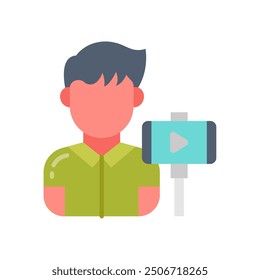 Vlogger Flat Icons, Vector illustration