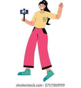 Vlogger ilustración plana multicolor