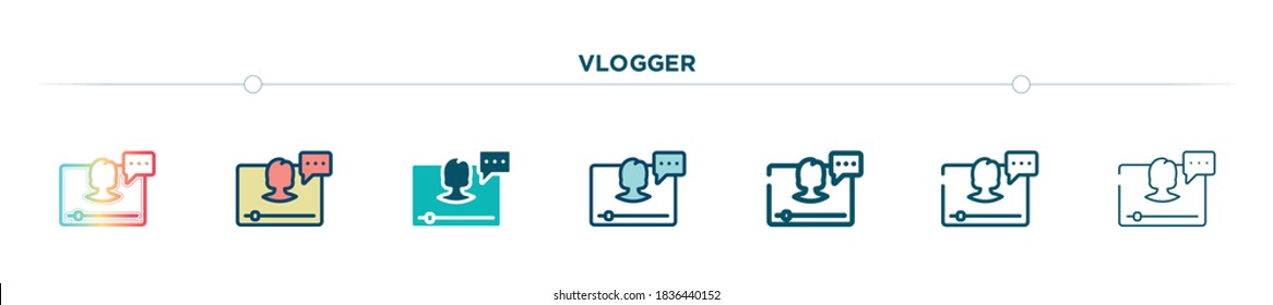 vlogger icon designed in gradient, filled, two color, thin line and outline style. vector illustration of vlogger vector icons. can be used for mobile, ui, web
