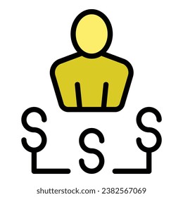 Vlogger influence icon outline vector. Kol leader. Social media color flat