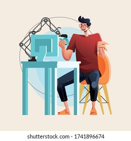 Pregunta de lectura de Vlogger Live Broadcast