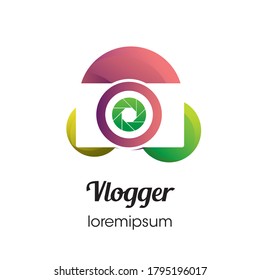 Diseño de logotipo o de plantilla de símbolos de Vlogger