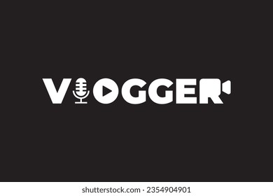 Vlogger logo, vlog icon, text logo, logotype, vlogger text logo, modern, new concept