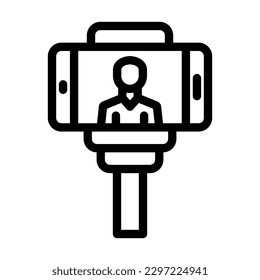 Vlogger Vector Line Icon Design