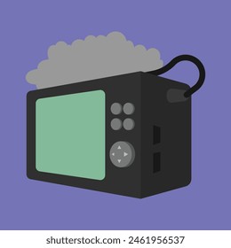 Vlogging Camera Icon Vector. Video Camera with Tripod Illustration. Content Creator Video Camera vector 