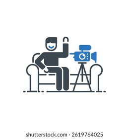 Vlogging Home Content Icon Isolated On White Background