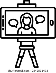 Vlogging vector icon. Can be used for printing, mobile and web applications.