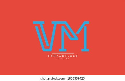 VM abstract initials monogram letter text alphabet logo design