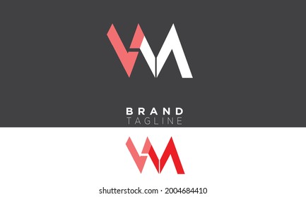 VM Alphabet letters Initials Monogram logo MV, V and M