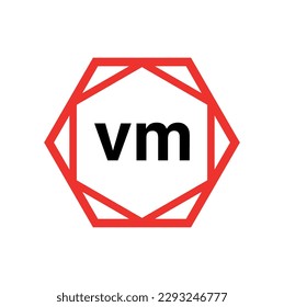 VM company name initial letters icon. VM monogram.