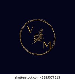 VM elegant wedding initial logo in high quality professional design that will print well across any print media