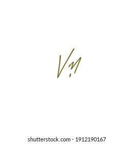 VM initial handwritten calligraphy, for monogram and logo