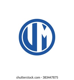 VM initial letters circle business logo blue