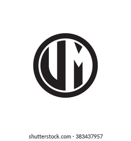 VM initial letters circle monogram logo