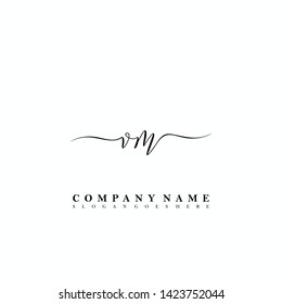 VM Initial luxury handwriting logo vector