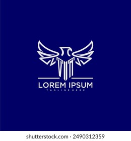 Monograma inicial de VM para logotipo empresarial con Imagen de águila