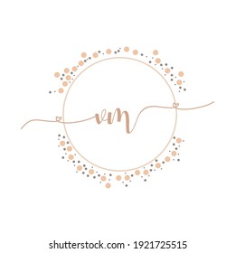 VM Initial monogram handwriting luxury illustration