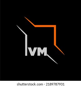 VM initial monogram technologi logo with square style design