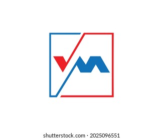 VM Letter Logo And Icon Design Vector Illustration.