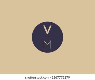 VM letter modern elegant logo design vector images