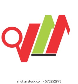 vm letter vector logo