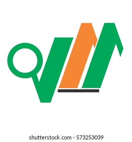 vm letter vector logo