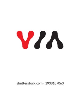 VM letter or VIA letter logo design vector