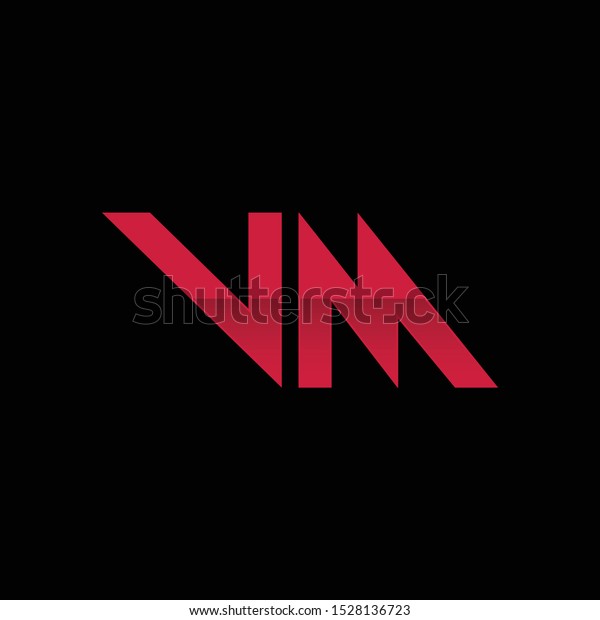 Vm Letters Logo Red Black Stock Vector (Royalty Free) 1528136723 ...