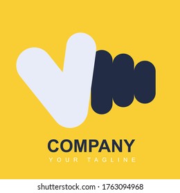 Vm Logo concept for company and personal use, simple, modern with yellow color
