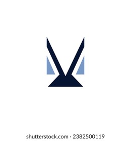 Diseño del logotipo de VM. Icono de carta MV