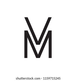 VM logo, MV logo letter design