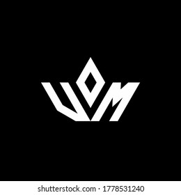 VM monogram logo with crown shape luxury style design template