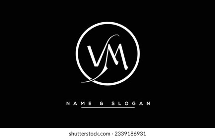 Monograma con el logotipo de las letras abstractas de VM, MV