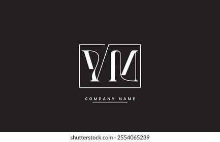 VM, MV Abstract Letters Logo Monogram