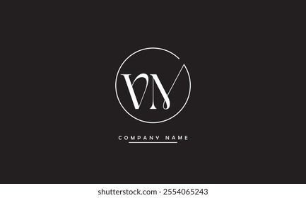 VM, MV Abstract Letters Logo Monogram