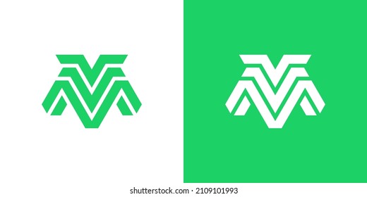 VM MV logo. the letter V and M perfectly combined into a new, modern and original Logo